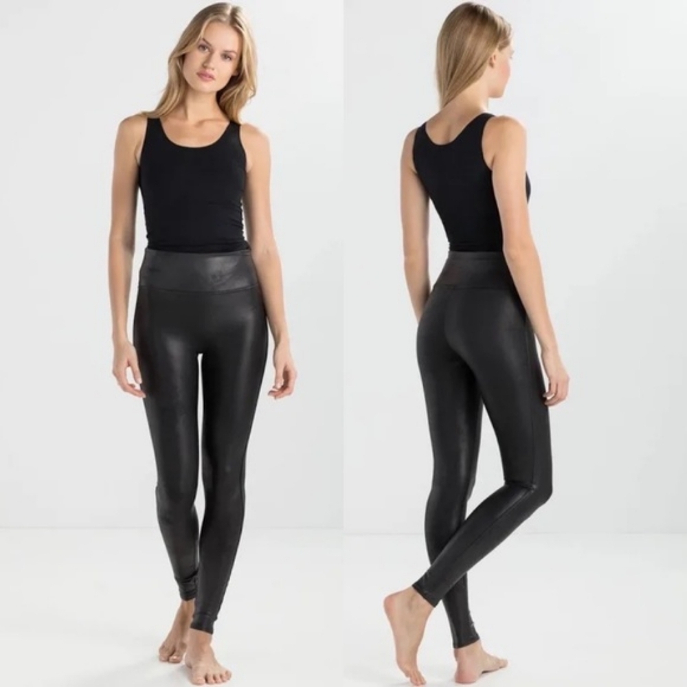 SPANX Faux Leather Leggings Black Size XL